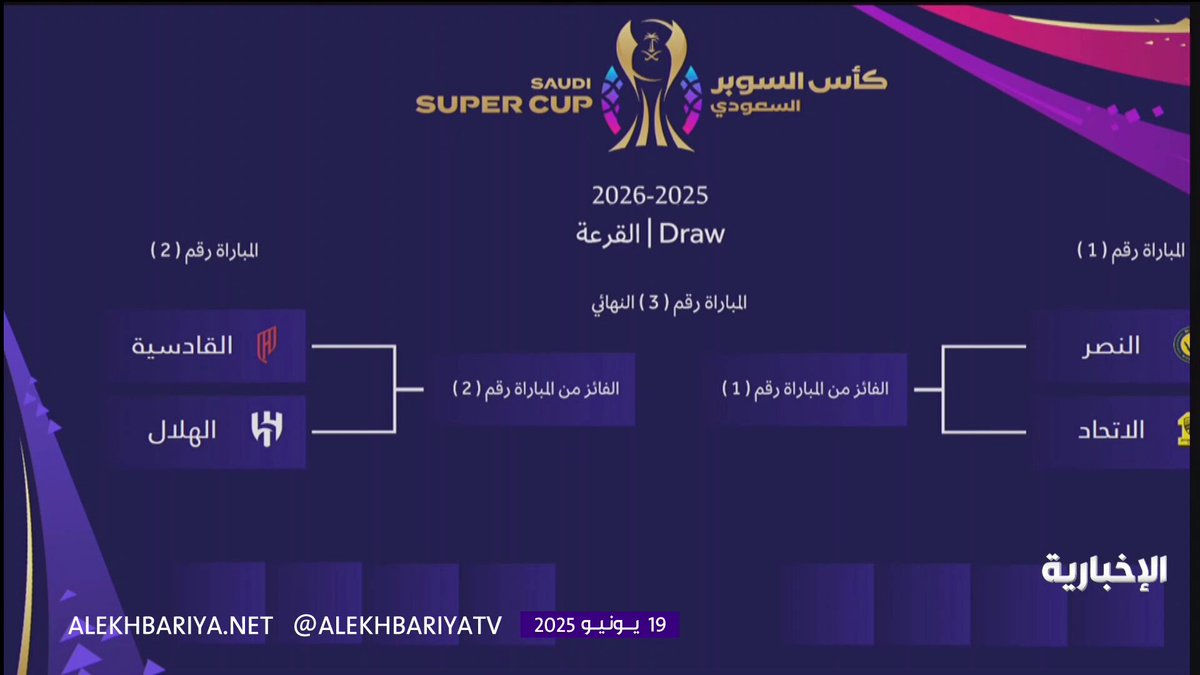 جدول مباراتي نصف نهائي كأس السوبر السعودي: الاتحاد – النصر الهلال – القادسية ستقام المباريات…