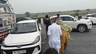 Truck driver struck the car from behind