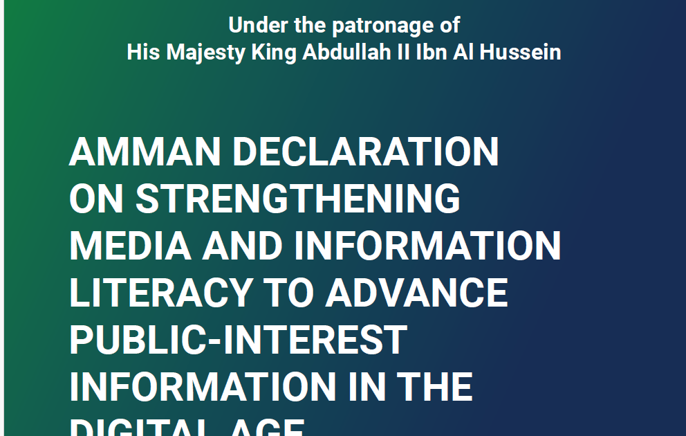Amman Declaration on StrengthNing Media and Information Literacy #Globalmilweek – ryan
