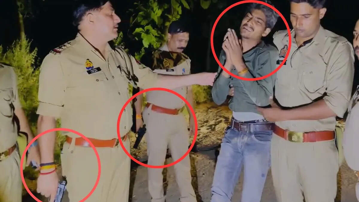 Due to the fear of the meeting, the crooked out, began to apologize with folded hands before police, video -viral