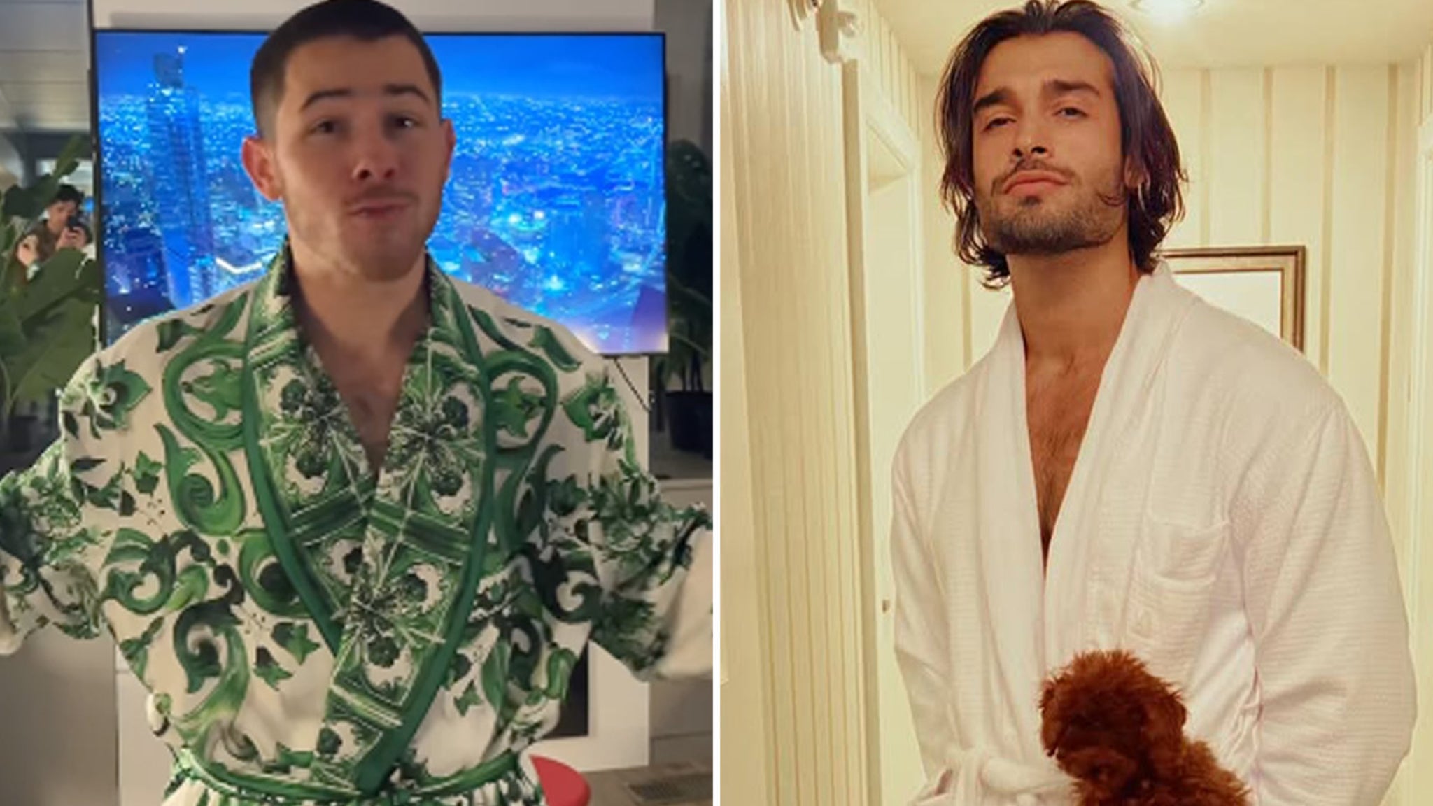sever-jonas-vs.-sam-asghari-who’d-you-somewhat?!-(dudes-in-robes-model)