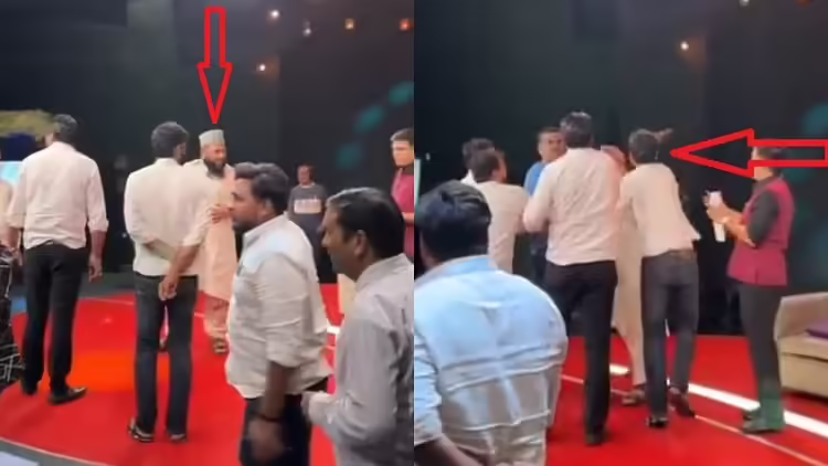 SP workers lifted their hands in the news studio on Maulana Sajid Rashidi, was upset about comments on Dimple Yadav