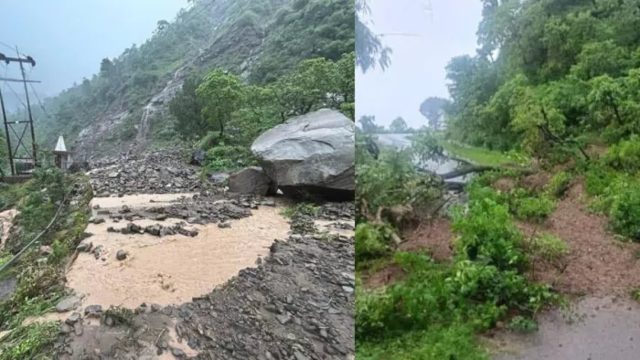 KANGRA NEWS: Heavy rain and landslides in kangra, movement on 11 routes in Shahpur