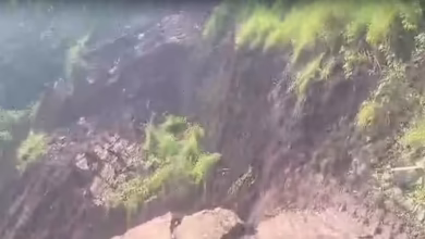 Roads stopped because of landslide in Himachal Pradesh, Chakkimod-Bhajanagar Road in the Solan district, completely sunk