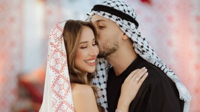 وسام قطب و سارة الشامي في حفل الحناء بأجواء فلسطينية