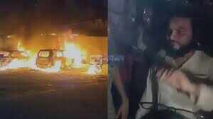 Rioting after the murder of a businessman in Muzaffarpur, fire in accused of accused