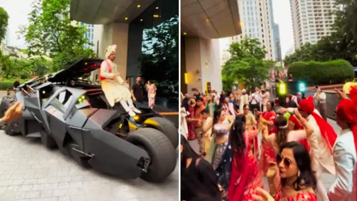 Not mare, no trance … groom came out to fetch a bride with Batman’s car, video goes viral on the internet
