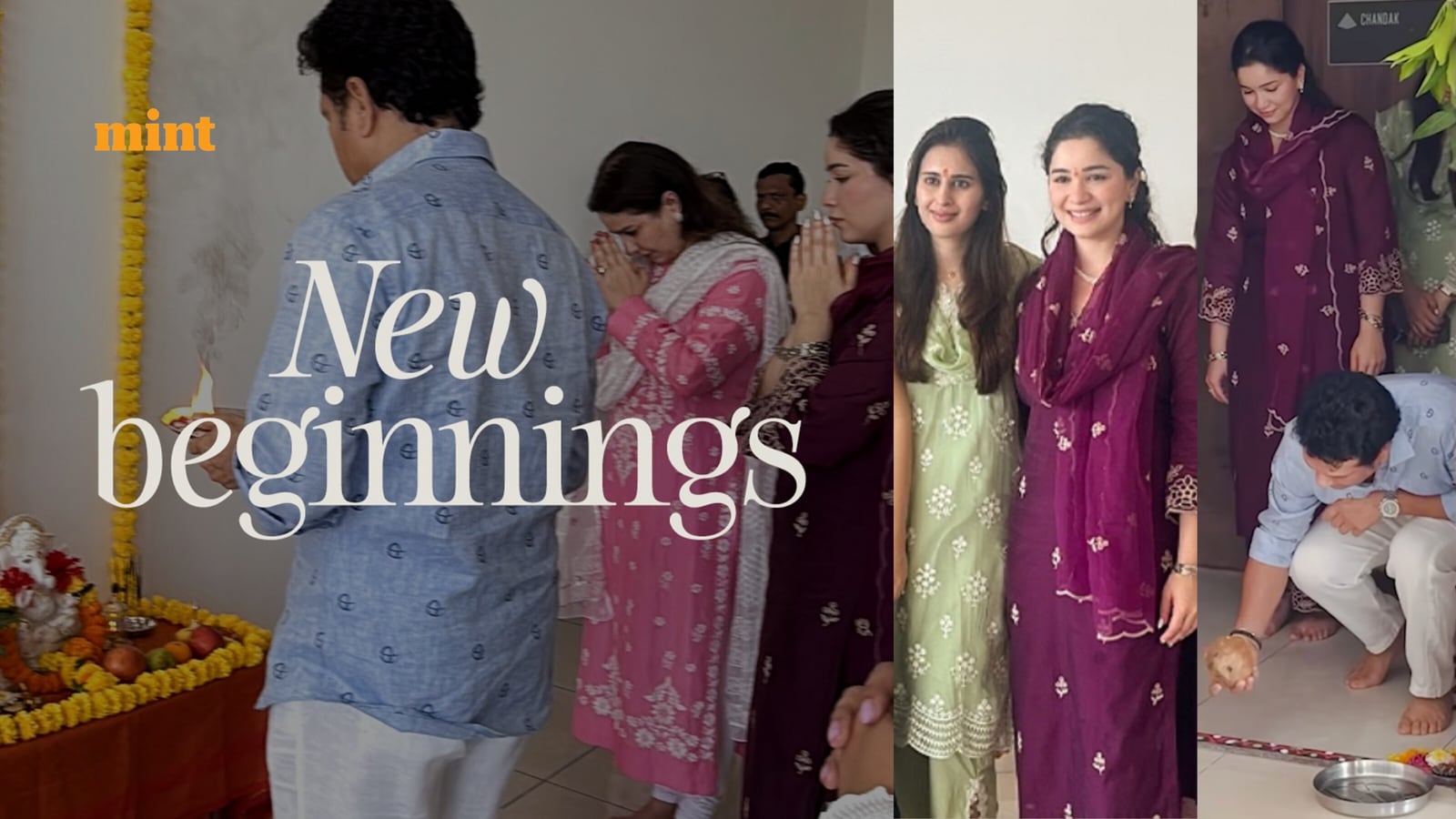 Saaniya Chandhok joins the Tendulkar Family Marks ‘New Beginnings’; Sachin and Anjali perform rituals | Watch