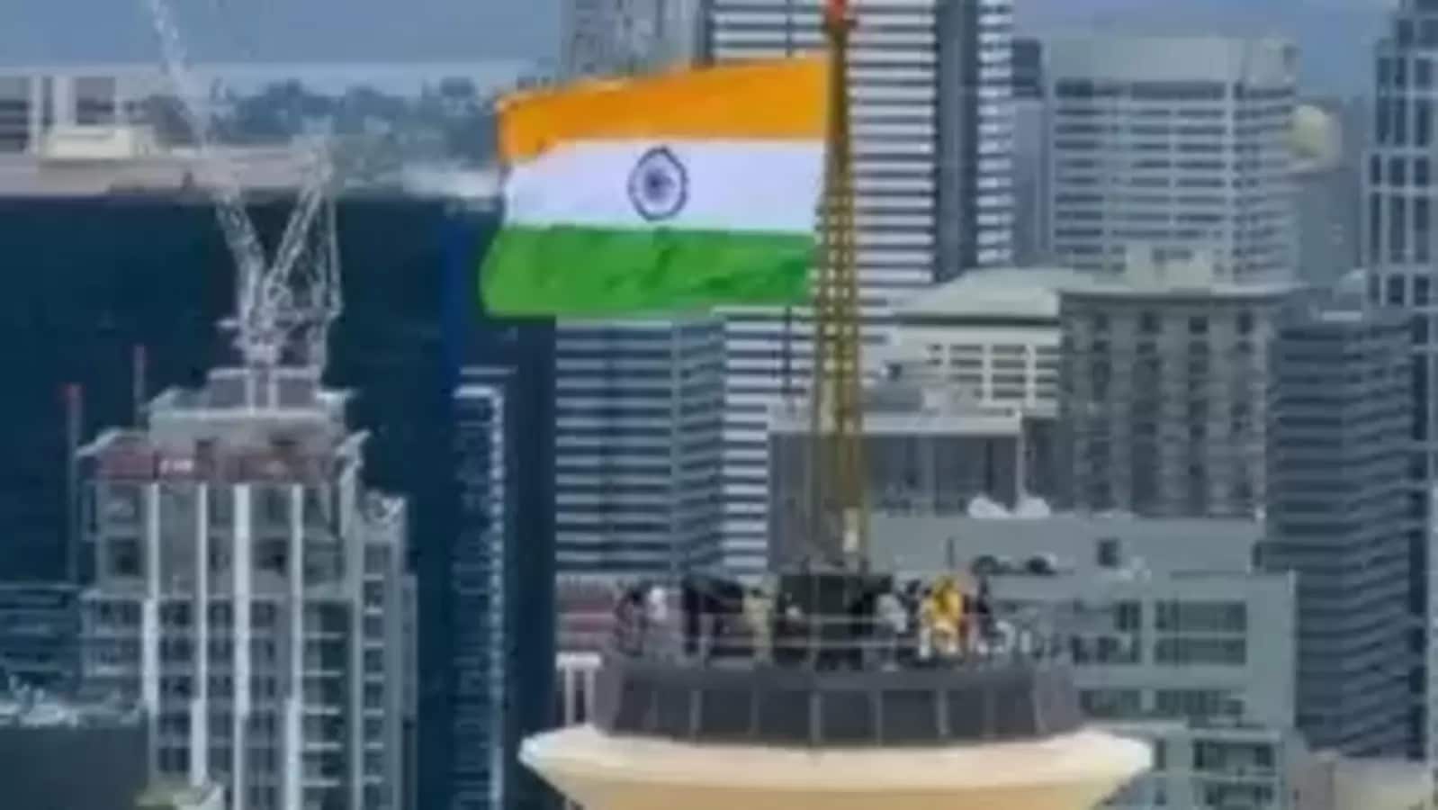 Video: In a first, Indian flag raised on Seattle’s 605 -feet spatial needle to celebrate the 79th Independence Day