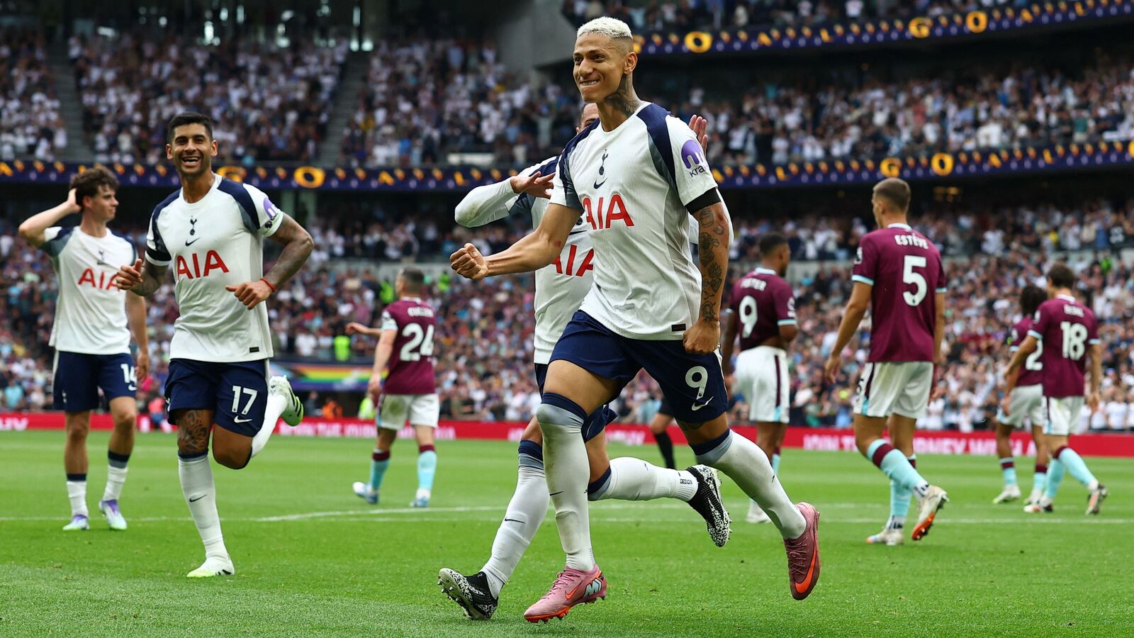 Tottenham Hotspur beat Burnley to start their Premier League 2025-26 season on a high note; Richarlison and Johnson Shine