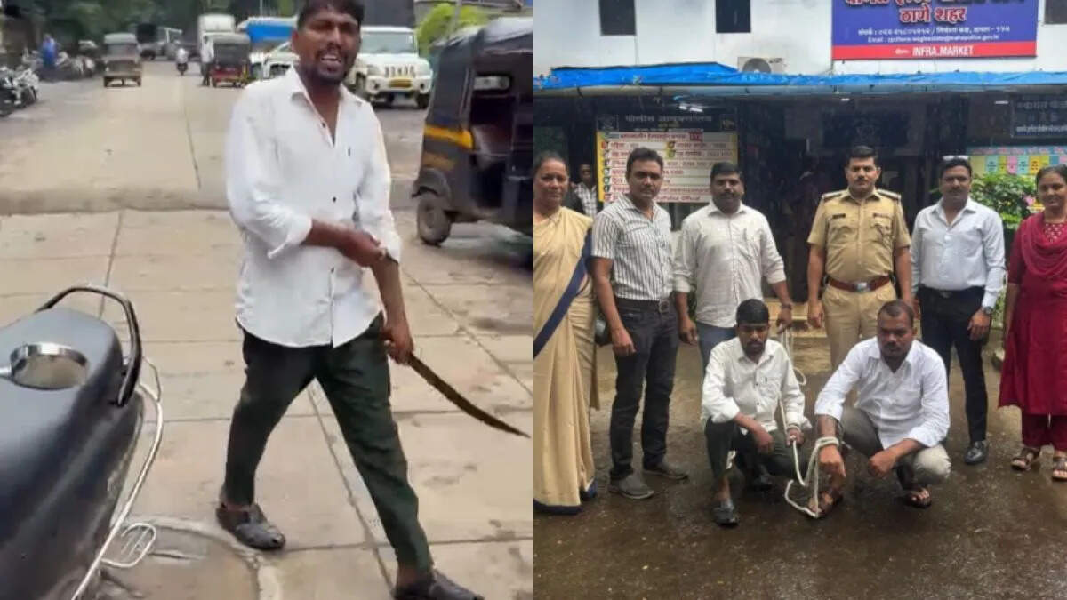 The leader of Shiv Sena (Shinde Faction) attacked a young man with a sword in Thane, arrested crime branch