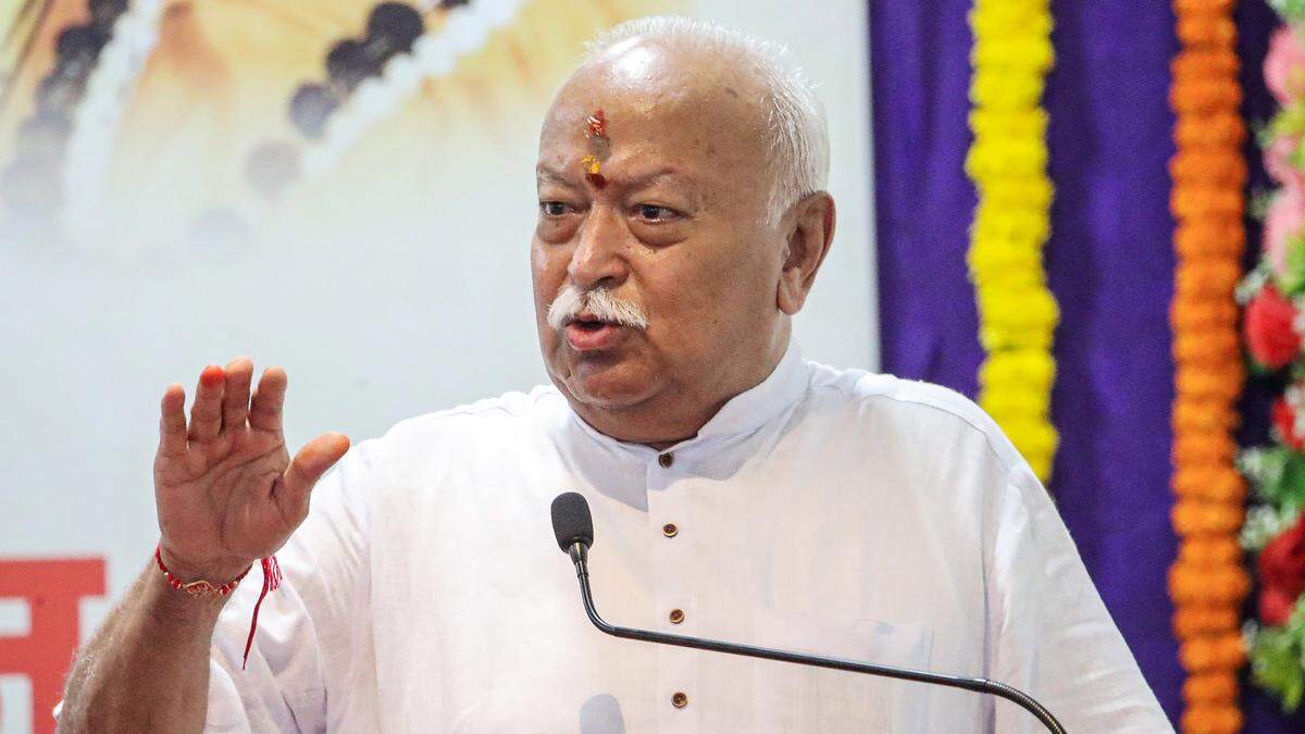 Mohan Bhagwat, head of RSS, said: Good healthcare and education out of the reach of people