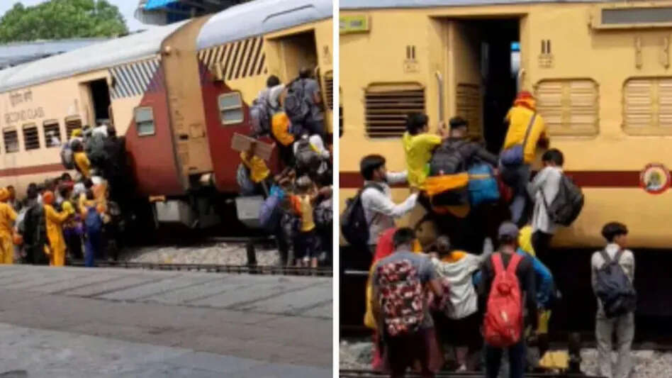 Creepy View trapped in camera! Passengers have been seen getting into a moving train on the palm, people said, ‘Not a thing called Civic Sense’