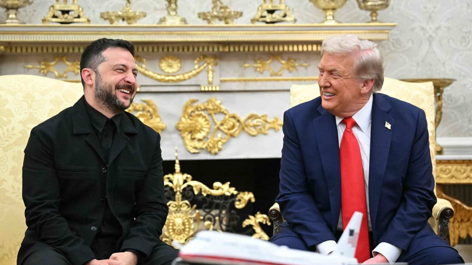 Zelensky Slap again suit, Meet Donald Trump at the White House in Black Jacket