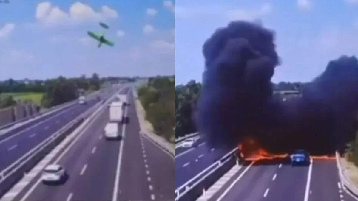 Ordinary accident on highway in Italy! A ship suddenly fell under the running vehicles, see the see of the soul