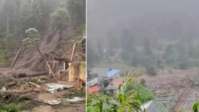 Chamba CloudBurst: Clouds broke in Dalhousie’s braai, flood vehicles and bridges, shouting of people who came out after seeing the destruction, video – Himachal Pradesh Cloudburst Flash Flock herds were away from bray vehicles in Dalhousie Chamba