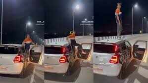 Dangerous SUV -Stunt video viral on highway, one arrested