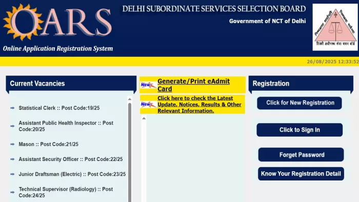 DSSSB: Applications for new recruitment in Delhi can pass the 10th, 12th for the posts of Start, Chauffeur and Despatch Rider. Shipping Rider Posts
