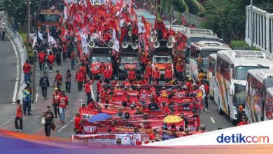 This is the route and point to collect the labor mass during the August 28th demonstration in Jakarta