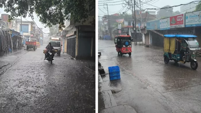 Pilibhit Rain: Roads were underwater due to rain in the terai