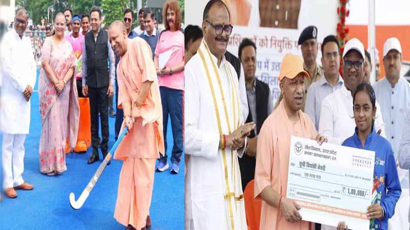 CM Yogi also played hockey on sports day … Gol in the same shot, watch viral video here