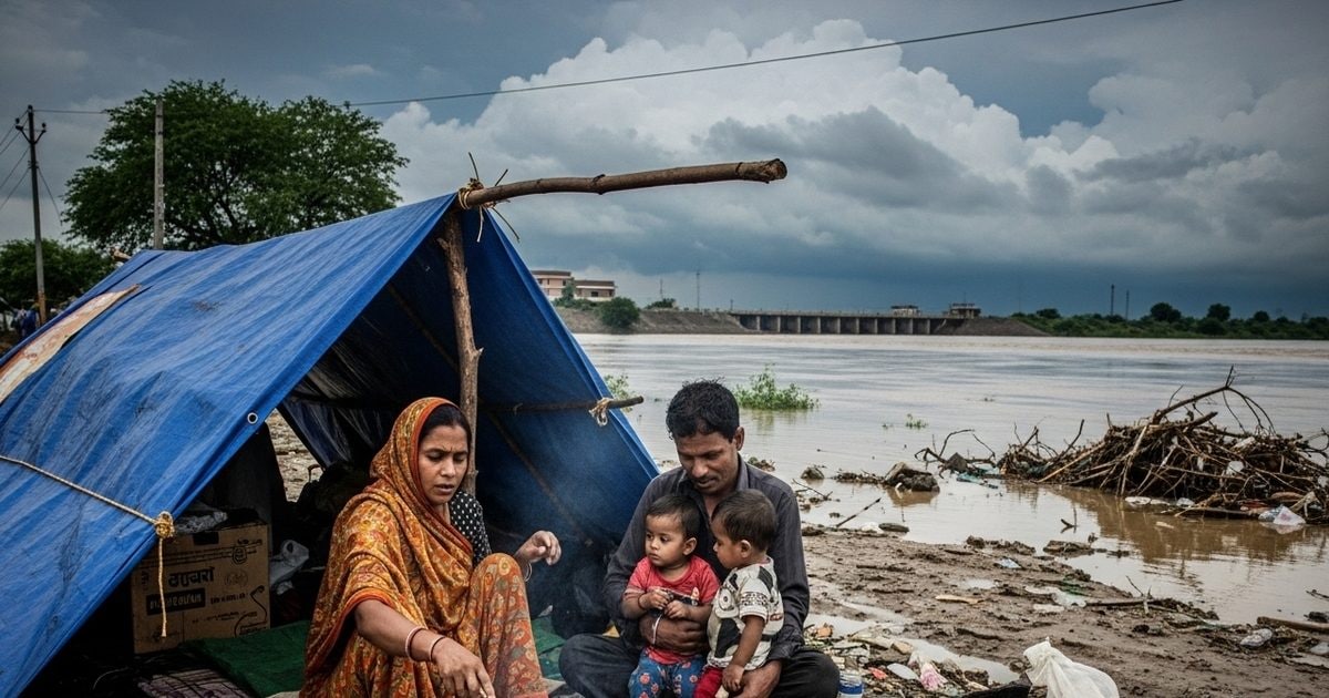 The devastation of the TanGri River! Strongly disabled couple to spend the day with the family along the road has not yet received help