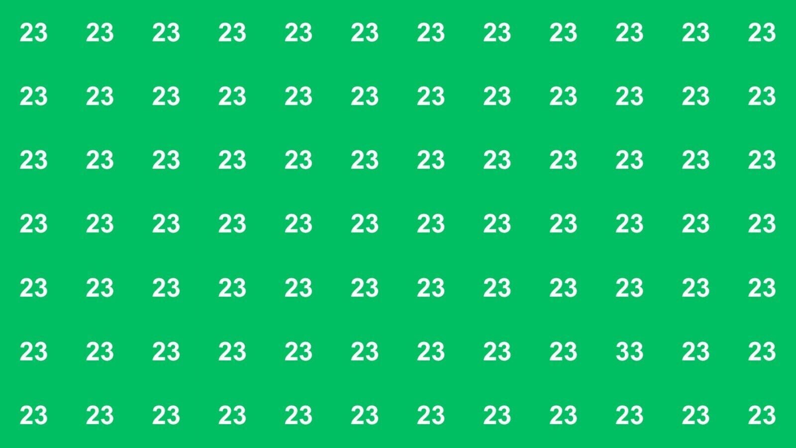 Optical illusion: Only 1 on 10 can see the hidden number in this roster of 23s within 10 seconds