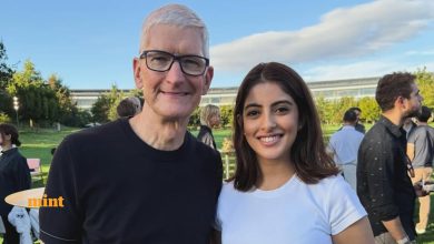 Navya Nanda poses with Apple CEO Tim Cook before launching the iPhone 17 series; Social media question her ‘credentials’
