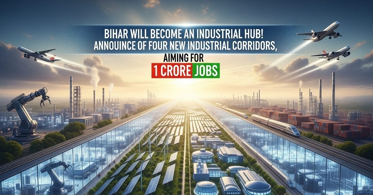 Bihar News: Bihar will become an industrial pivot! Announcement of four new corridors, target of 1 crore jobs