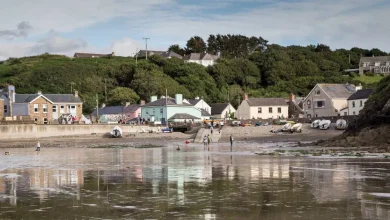 cramped-uk-village-with-propper-seaside-pub,-next-diploma-seafood-and-magnificent-sea-hotfoot