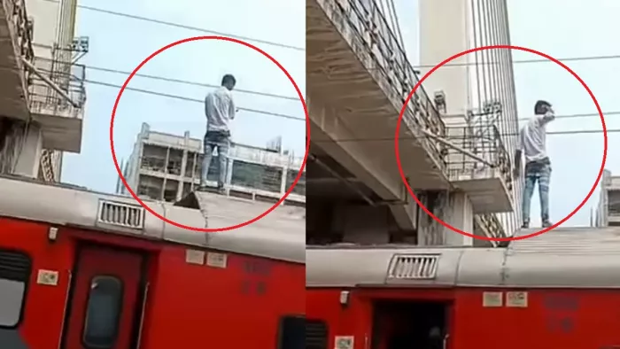Maharashtra: In Nagpur, a person got on the roof of the train, a stream by touching the high wire; Death – Man standing on the train pole dies of electrocusion in Nagpur Maharashtra