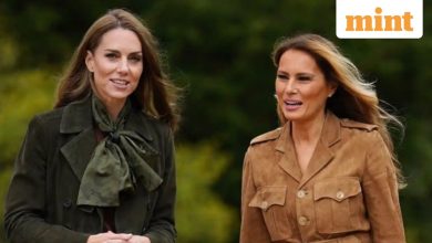Kate Middleton Stuns in Ralph Lauren while with Melania Trump in suede jackets twins