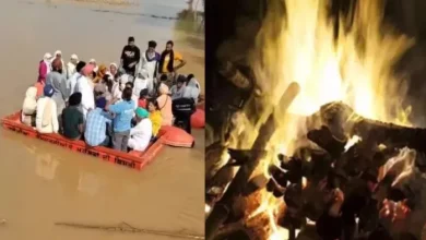 Capurthala: The cremation ghat drowned in the Mand area due to the flooding, the mother’s last rituals in the courtyard of the house -Mand area family forced to cremate elderly mother in court