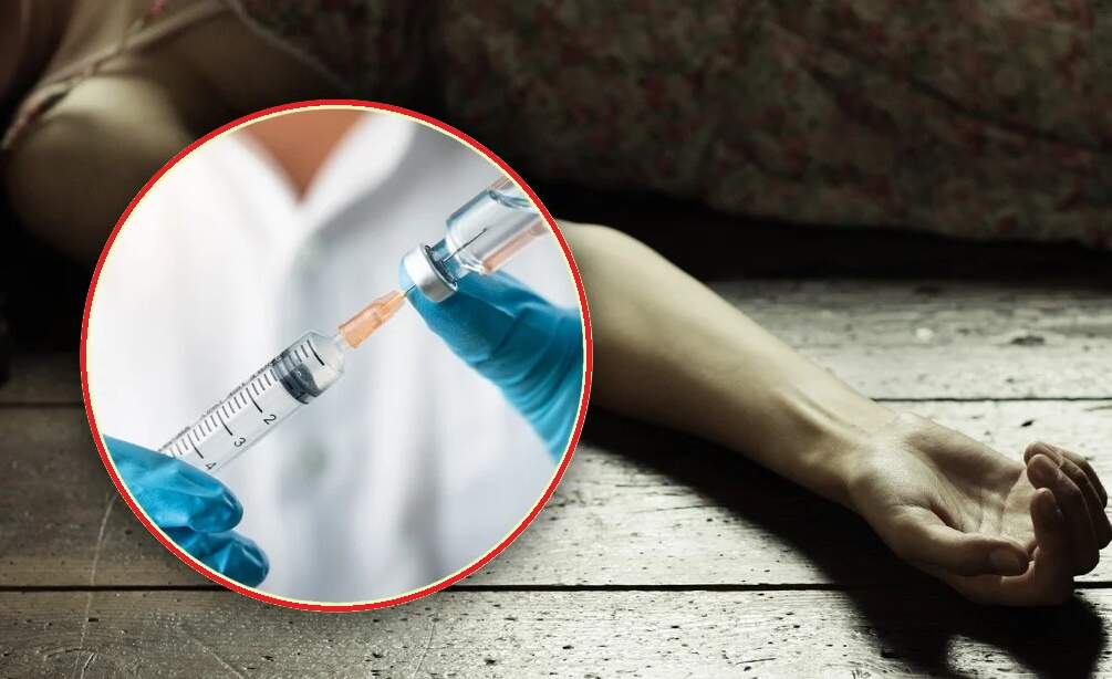 By injection the doctor fainted the girl