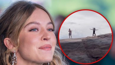 sydney-sweeney-heats-up-lake-outing-with-cliff-jumps,-bikini-walks-&-waterskiing