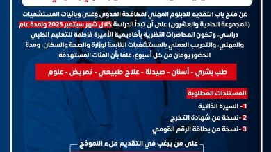 بالمستندات المطلوبة .. “الصحة” تعلن عن فتح باب التقديم للدبلوم المهني لمكافحة العدوى – ryan