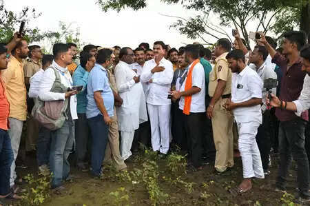 Maharashtra: Heavy damage to crops in Nanded due to heavy rains, the Minister of Agriculture visited