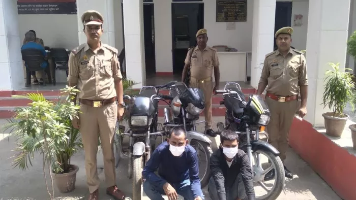 NEIDA CRIME: Bus from Bike Steel Gang in NCR, police arrested two crimes -NCR NEIDA NEWS Two was arrested for NCR cycling -stolen motorcycles repaired