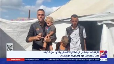 اللجنة المصرية تصل إلى الطفل الفلسطيني الذي حمل شقيقه خلال نزوحه من غزة وتقدم له المساعدات