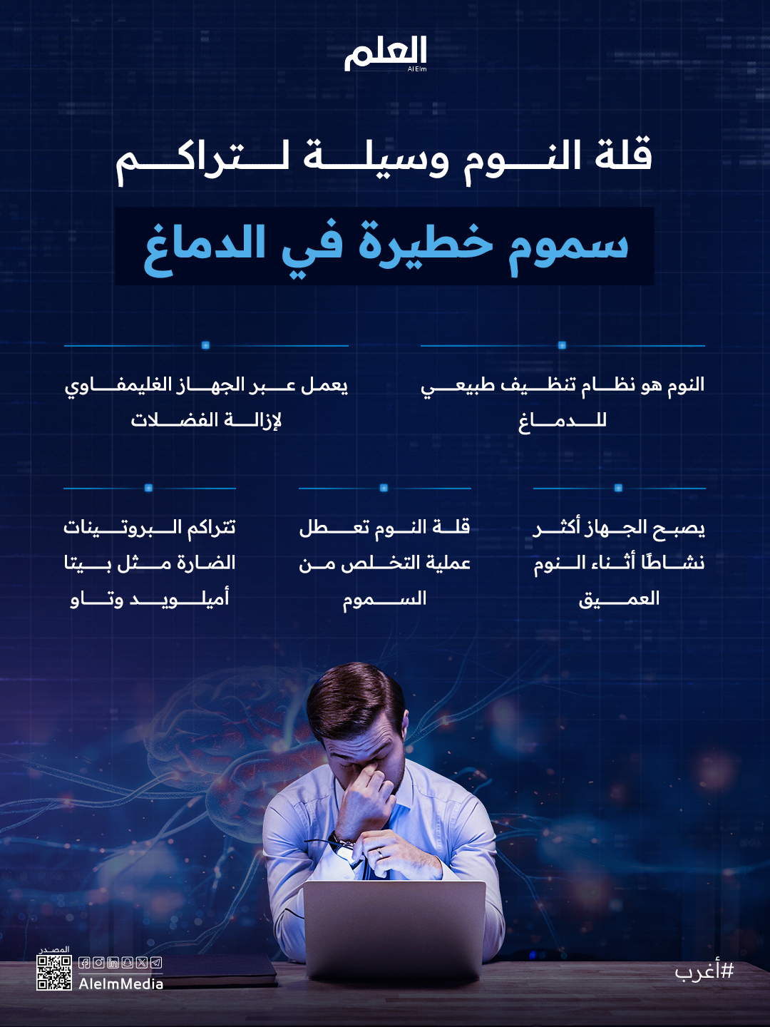 قلة النوم ليست مجرد إرهاق.. بل بوابة لتراكم السموم في الدماغ وزيادة خطر #الخرف