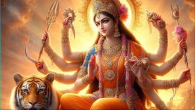What color clothes are worn in the video today to get the special grace of Mother Chandraghanta? You will get a blessing of happiness, wealth and peace