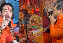 Durga statue dispute in Manakhurd Annabhau Sathe Nagar, Minister Nitesh Rane involved in Aarti