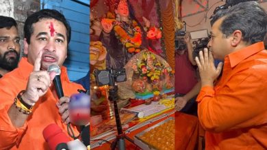 Durga statue dispute in Manakhurd Annabhau Sathe Nagar, Minister Nitesh Rane involved in Aarti