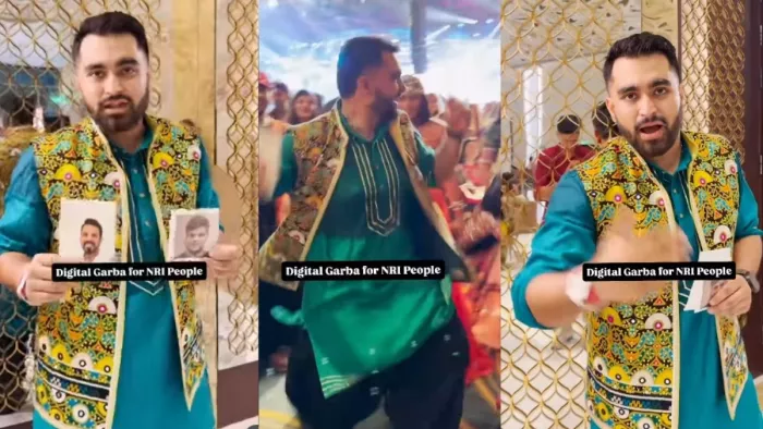 In Navratri, the young man made NRI Friends Digital Garba, users said – this bus in India – Digital Garba NRI friends virtually join Navratri celebrations in viral video