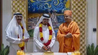 Abu Dhabi: DP World Chair Sultan Ahmed Bin Sulayem visited Baps Hindu Temple