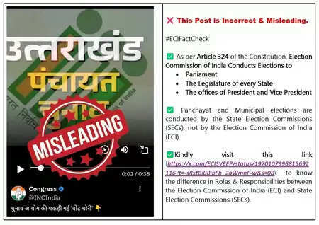 Electoral Commission condemns the congress claims about Uttarakhand Panchayat election, said wrong and misleading