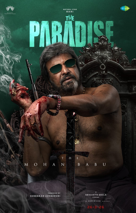 Nani has lifted the curtain of ‘The Paradise’ villain Mohan Babu’s appearance, shared poster