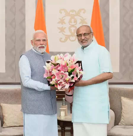 Prime Minister Narendra Modi meets the Vice President CP Radhakrishnan