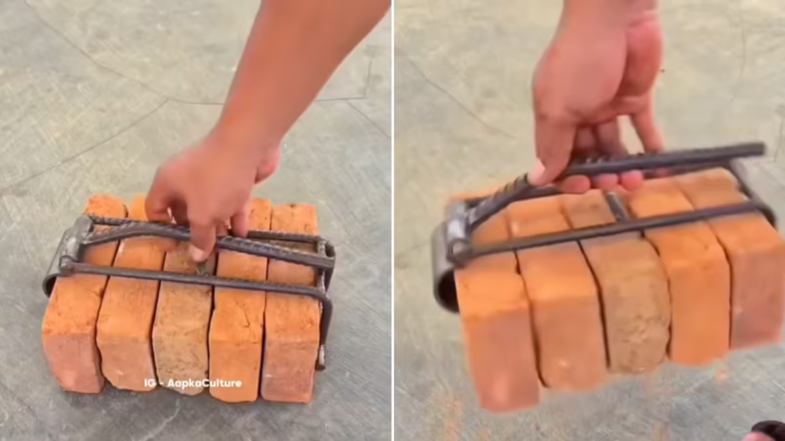 This Jugaad should not go out of India! The person lifted 5 bricks with one hand and watched the viral video, people said, “Wow brother!”