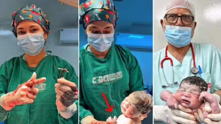 Brazilian -born child’s picture viral, trapped in hand, contraceptive coil